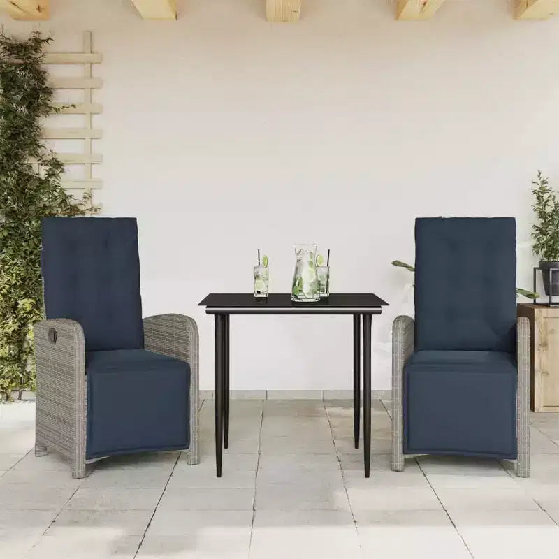 vidaXL Ensemble de salle à manger de jardin moderne avec coussins en résine tressée poly