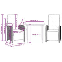 vidaXL Ensemble de salle à manger de jardin moderne avec coussins en résine tressée poly
