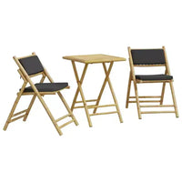 vidaXL Ensemble de bistro pliant en bambou avec coussins