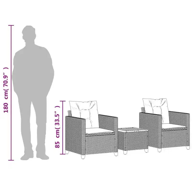 vidaXL Ensemble de bistro avec coussins de différentes couleurs