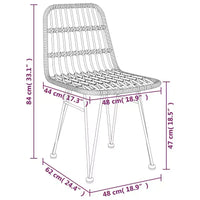 vidaXL Ensemble bistro - Table et chaises de patio, balcon, extérieur, aspect rotin 5 pièces