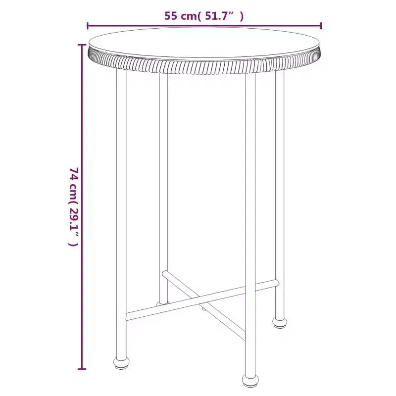 vidaXL Ensemble bistro - Table et chaises de patio, balcon, extérieur, aspect rotin 5 pièces
