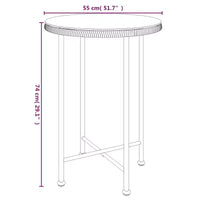 vidaXL Ensemble bistro - Table et chaises de patio, balcon, extérieur, aspect rotin 5 pièces