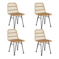 vidaXL Ensemble bistro - Table et chaises de patio, balcon, extérieur, aspect rotin 5 pièces