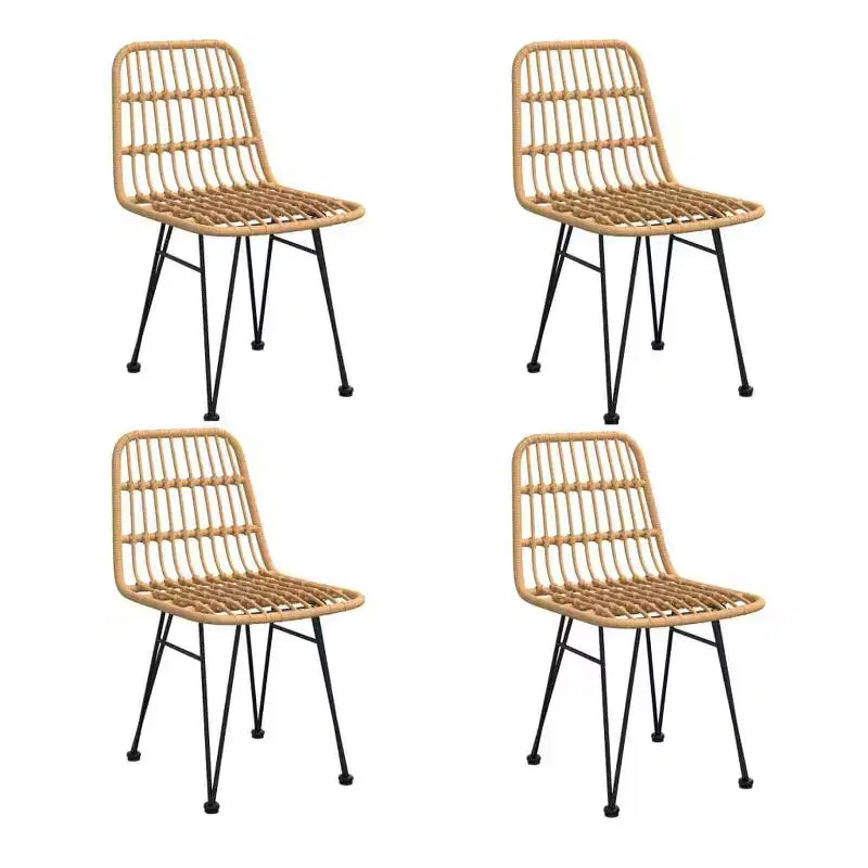 vidaXL Ensemble bistro - Table et chaises de patio, balcon, extérieur, aspect rotin 5 pièces