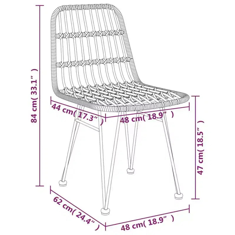 vidaXL Ensemble bistro - Table et chaises de patio, balcon, extérieur, aspect rotin 5 pièces
