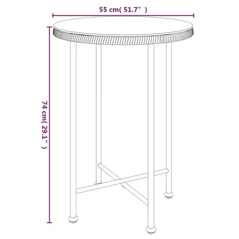 vidaXL Ensemble bistro - Table et chaises de patio, balcon, extérieur, aspect rotin 5 pièces