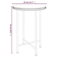 vidaXL Ensemble bistro - Table et chaises de patio, balcon, extérieur, aspect rotin 5 pièces