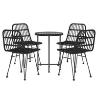 vidaXL Ensemble bistro - Table et chaises de patio, balcon, extérieur, aspect rotin 5 pièces