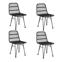 vidaXL Ensemble bistro - Table et chaises de patio, balcon, extérieur, aspect rotin 5 pièces