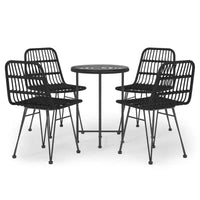 vidaXL Bistro Set Outdoor Patio Balcony Table and Chairs Rattan Look 5 Piece