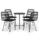 vidaXL Bistro Set Outdoor Patio Balcony Table and Chairs Rattan Look 5 Piece