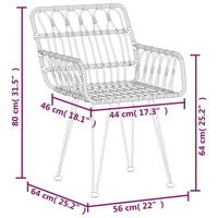 vidaXL Ensemble bistro de terrasse extérieure et balcon, table et chaises aspect rotin, 3 pièces