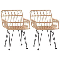 vidaXL Ensemble bistro de terrasse extérieure et balcon, table et chaises aspect rotin, 3 pièces