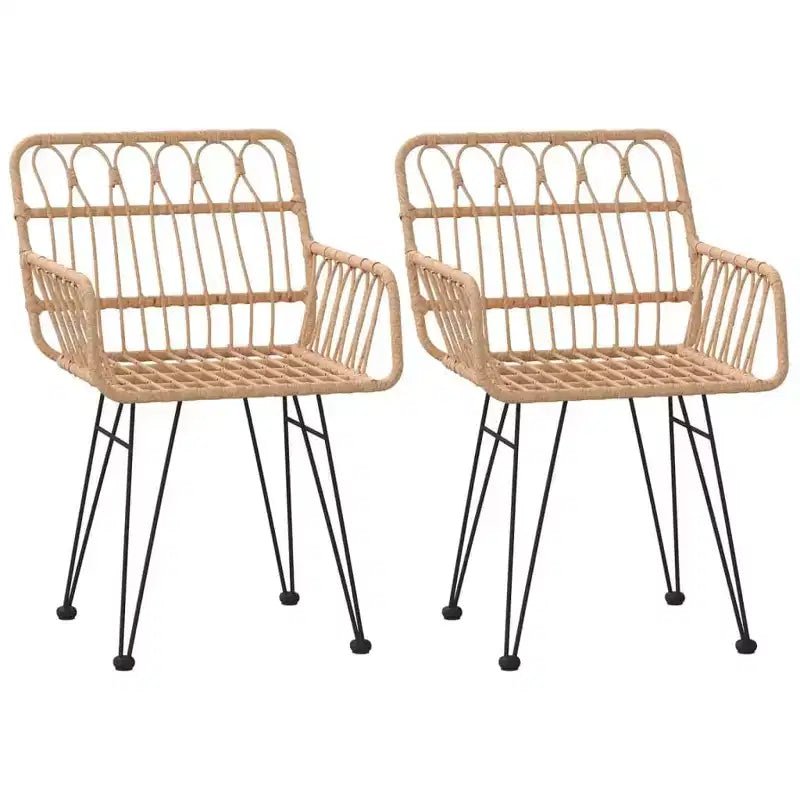 vidaXL Ensemble bistro de terrasse extérieure et balcon, table et chaises aspect rotin, 3 pièces