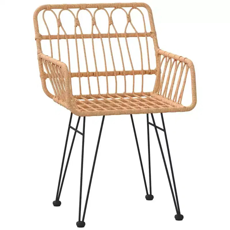 vidaXL Ensemble bistro de terrasse extérieure et balcon, table et chaises aspect rotin, 3 pièces