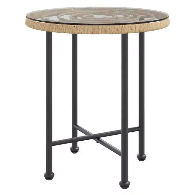 vidaXL Ensemble bistro de terrasse extérieure et balcon, table et chaises aspect rotin, 3 pièces