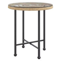 vidaXL Ensemble bistro de terrasse extérieure et balcon, table et chaises aspect rotin, 3 pièces