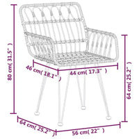 vidaXL Ensemble bistro de terrasse extérieure et balcon, table et chaises aspect rotin, 3 pièces