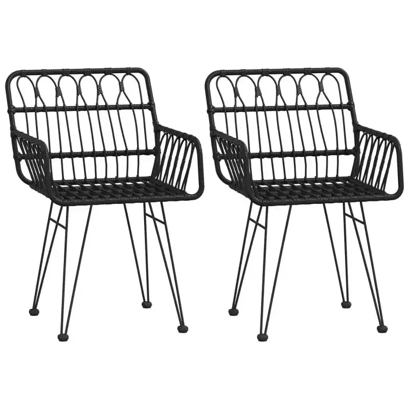 vidaXL Ensemble bistro de terrasse extérieure et balcon, table et chaises aspect rotin, 3 pièces
