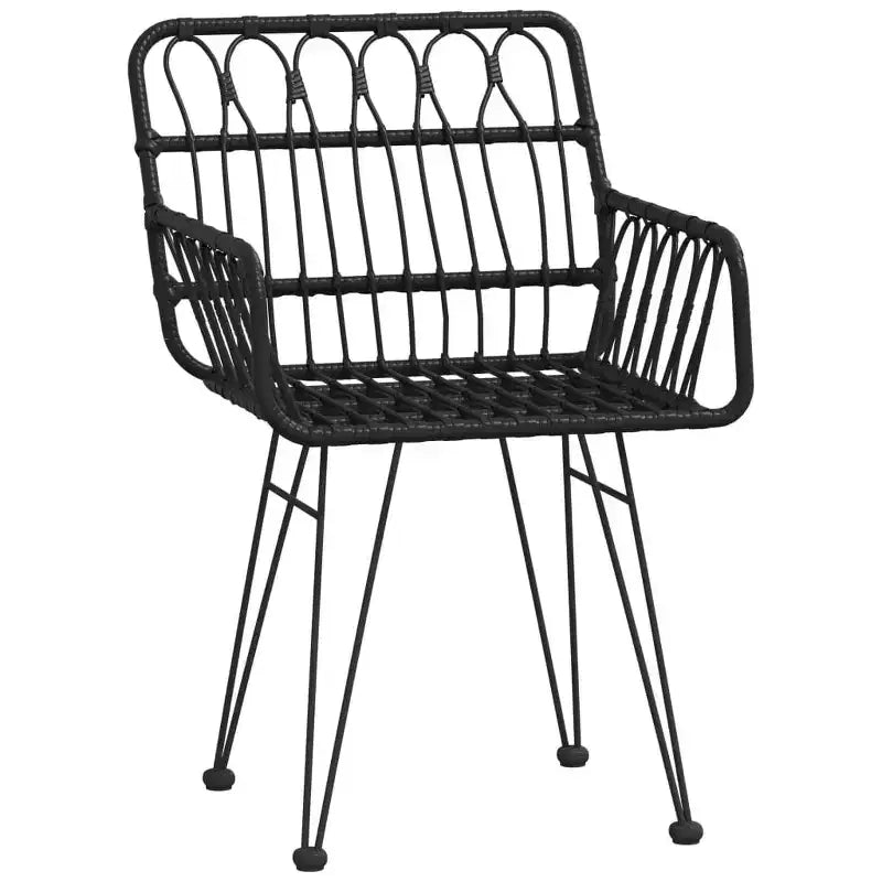 vidaXL Ensemble bistro de terrasse extérieure et balcon, table et chaises aspect rotin, 3 pièces