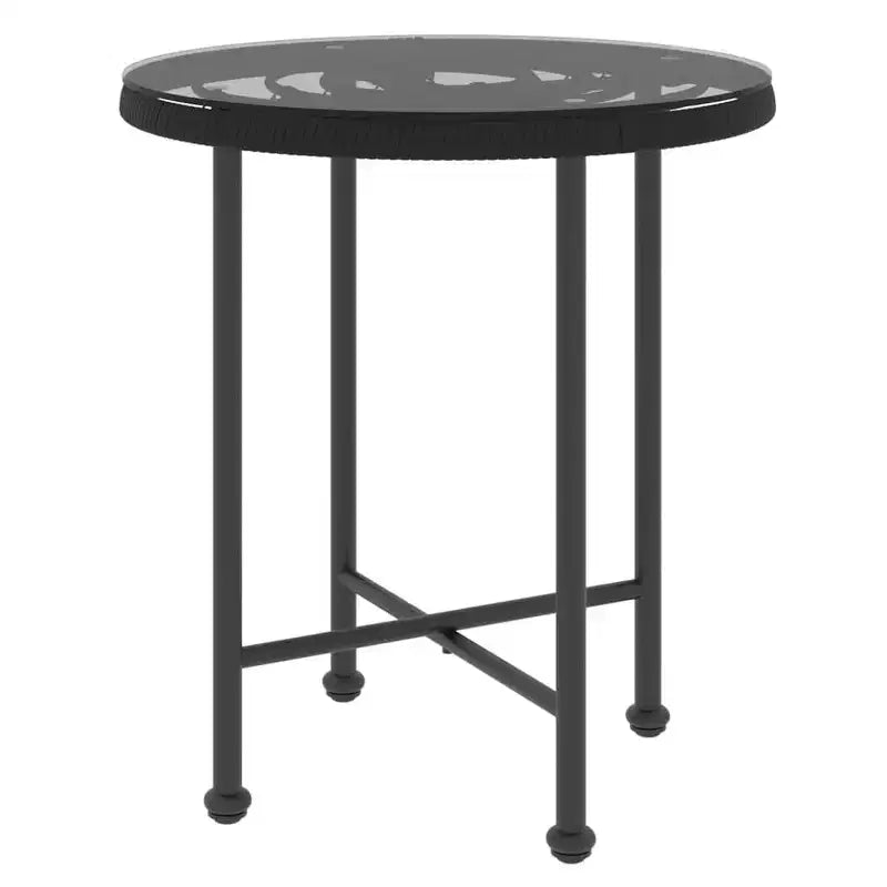 vidaXL Ensemble bistro de terrasse extérieure et balcon, table et chaises aspect rotin, 3 pièces