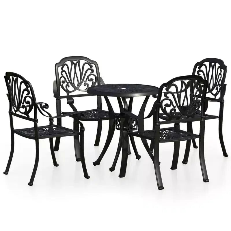 vidaXL Ensemble de bistrot en aluminium moulé, durable, rond