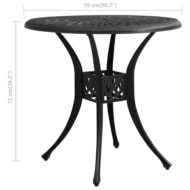 vidaXL Ensemble de bistrot en aluminium moulé, durable, rond