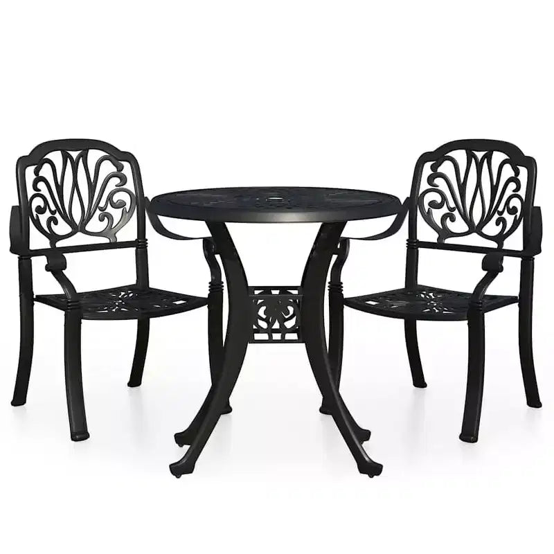 vidaXL Ensemble de bistrot en aluminium moulé, durable, rond