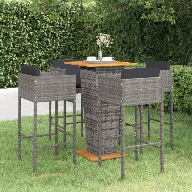 vidaXL Ensemble de bar de jardin avec coussins