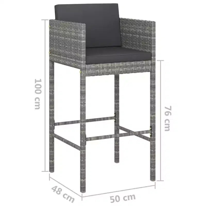 vidaXL Ensemble de bar de jardin avec coussins