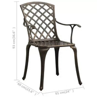 vidaXL Ensemble bistrot aluminium moulé