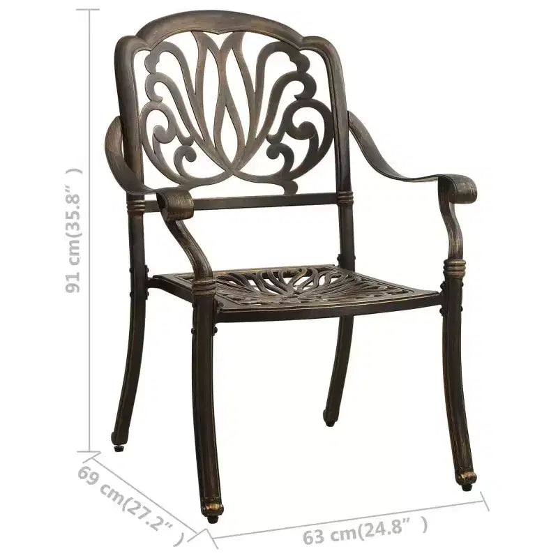 vidaXL Ensemble de bistrot Table et chaises Table de bistrot en aluminium moulé d'extérieur