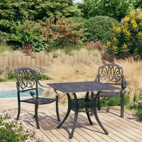 vidaXL Ensemble de bistrot Table et chaises Table de bistrot en aluminium moulé d'extérieur