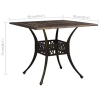 vidaXL Ensemble de bistrot Table et chaises Table de bistrot en aluminium moulé d'extérieur