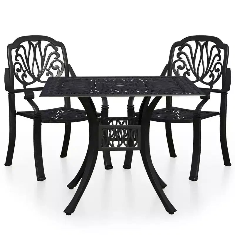 vidaXL Ensemble de bistrot Table et chaises Table de bistrot en aluminium moulé d'extérieur