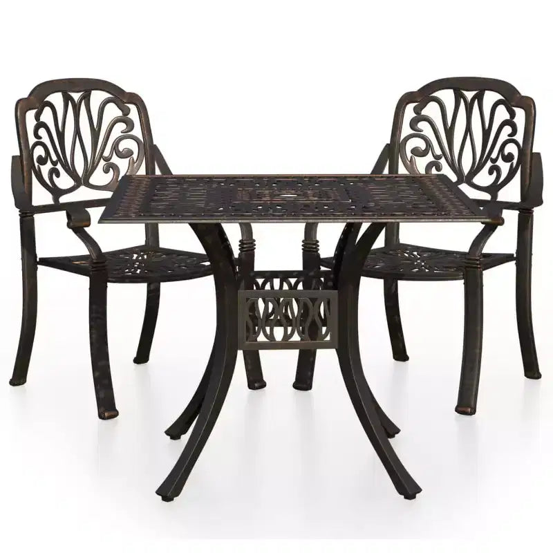 vidaXL Bistro Set Patio Table and Chair Bistro Table Outdoor Cast Aluminum