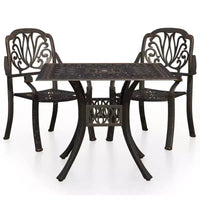 vidaXL Bistro Set Patio Table and Chair Bistro Table Outdoor Cast Aluminum