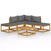 vidaXL Salon de jardin modulable avec coussins en bois d'acacia massif
