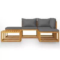 vidaXL Salon de jardin modulable avec coussins en bois d'acacia massif