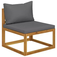 vidaXL Salon de jardin modulable avec coussins en bois d'acacia massif