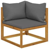 vidaXL Salon de jardin modulable avec coussins en bois d'acacia massif