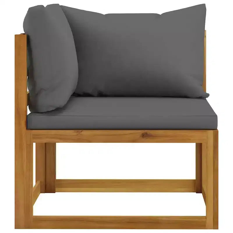 vidaXL Salon de jardin modulable avec coussins en bois d'acacia massif