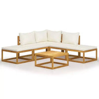 vidaXL Salon de jardin modulable avec coussins en bois d'acacia massif