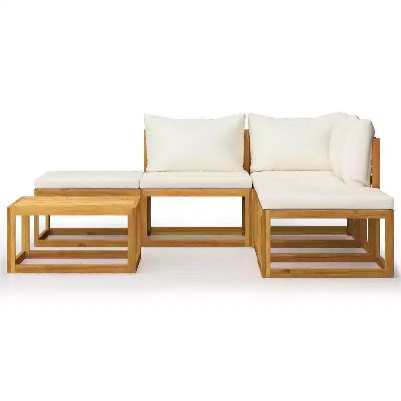 vidaXL Salon de jardin modulable avec coussins en bois d'acacia massif