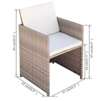 vidaXL Ensemble Bistro Table et Chaises de Salle à Manger Meubles d'extérieur Résine Tressée