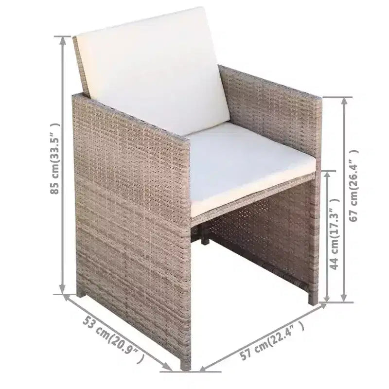 vidaXL Ensemble Bistro Table et Chaises de Salle à Manger Meubles d'extérieur Résine Tressée