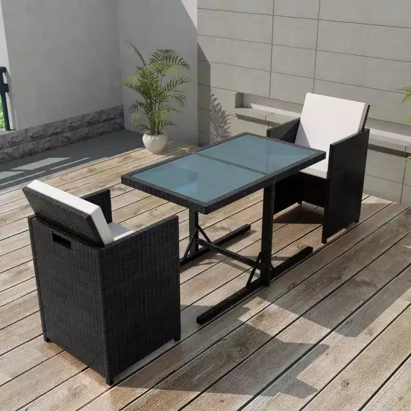 vidaXL Ensemble Bistro Table et Chaises de Salle à Manger Meubles d'extérieur Résine Tressée