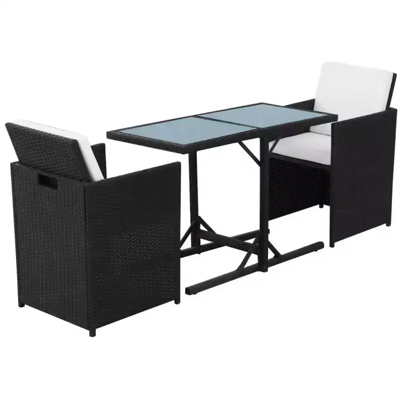 vidaXL Ensemble Bistro Table et Chaises de Salle à Manger Meubles d'extérieur Résine Tressée