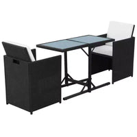 vidaXL Ensemble Bistro Table et Chaises de Salle à Manger Meubles d'extérieur Résine Tressée